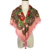Russian Style Floral Print Tassel Shawl - Ethnic Retro Warm Scarf for Autumn/Winter