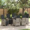 7-piece Garden Dining Set with Light Grey Poly Rattan Cushions 3380348
