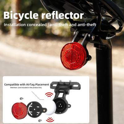 Luce Posteriore Riflettente per Bici con Supporto per Localizzatore AirTag Universale MTB Strada Montagna