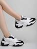 Chunky Platform Sneakers for Women Colorblock || Lace-Up Athletic Shoes with Wavy Sole Design Casual and Party