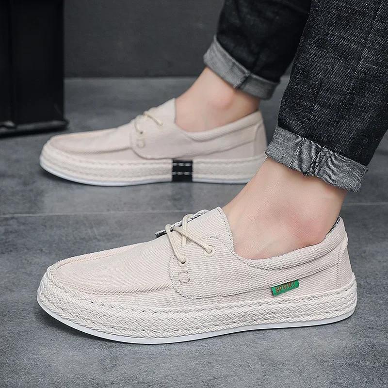 Fashion Men's New Canvas Casual Shoes, Fashionable, Breathable, Comfortable, Single Shoe, Outdoor Lightweight, Soft Soled Sports Shoes