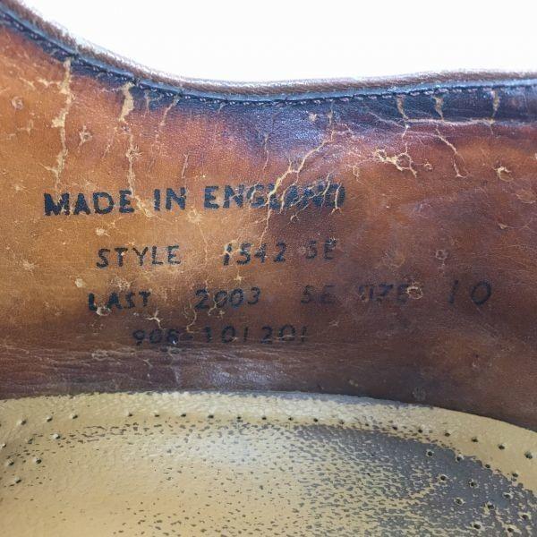 Made In England Goodyear Handmade Vintage Wingtip Business Shoes Brown Size 10 Men's(USED)