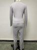 European & American Women's Solid Color Casual Sports Set: Long Sleeve Top & Wide-Leg Pants.