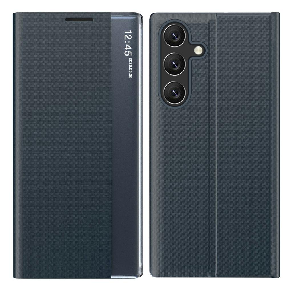 Capa para Samsung Galaxy S26 com Janela de Visualização Resistente a Arranhões em Couro PU com Flip e Suporte