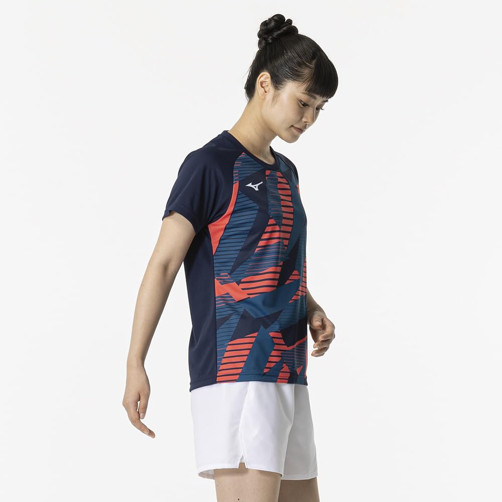 Game Short Dynamotion Officially Approved by the Japan Badminton Dress Size L Women's Tennis/Badminton Shirt, Sleeve, Moisture-Wicking, Quick-Drying,
