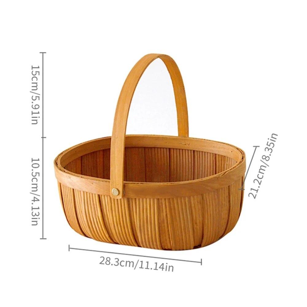 Fruit Basket Picnic Handbag Storage Baskets Kitchen Home Storage Organization