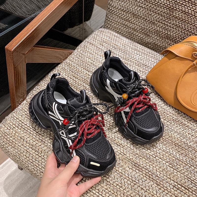 [Fanfuna] 2025 Autumn and Winter New Thick-soled Heightening Dad Shoes Women's Color Matching Versatile Lightweight Casual Sports Shoes