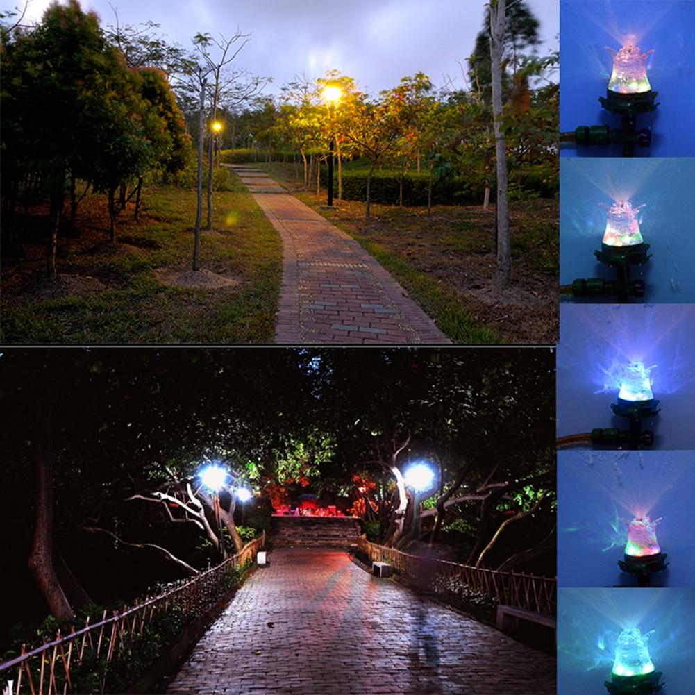 Outdoor Garden LED Sprinkler Lawn Watering Decorative Tool with Colorful Light Effect