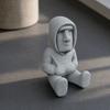 baizihuahu 3D Printed Moai Statue Ornament, Mini Compact Easter Island Stone Figurine Desktop Decor, Modern Hoodie Figurine, Sitting Sculpture