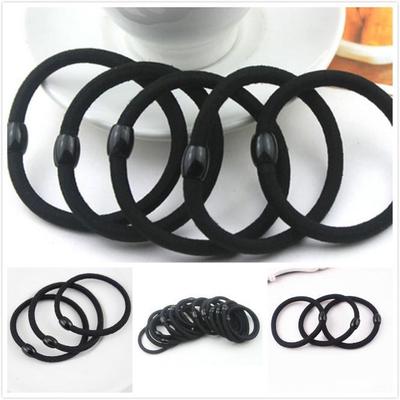 10PCS Mulheres Elástico Cabelo Laço Banda Corda Anel Rabo de Cavalo Titular Nylon Preto