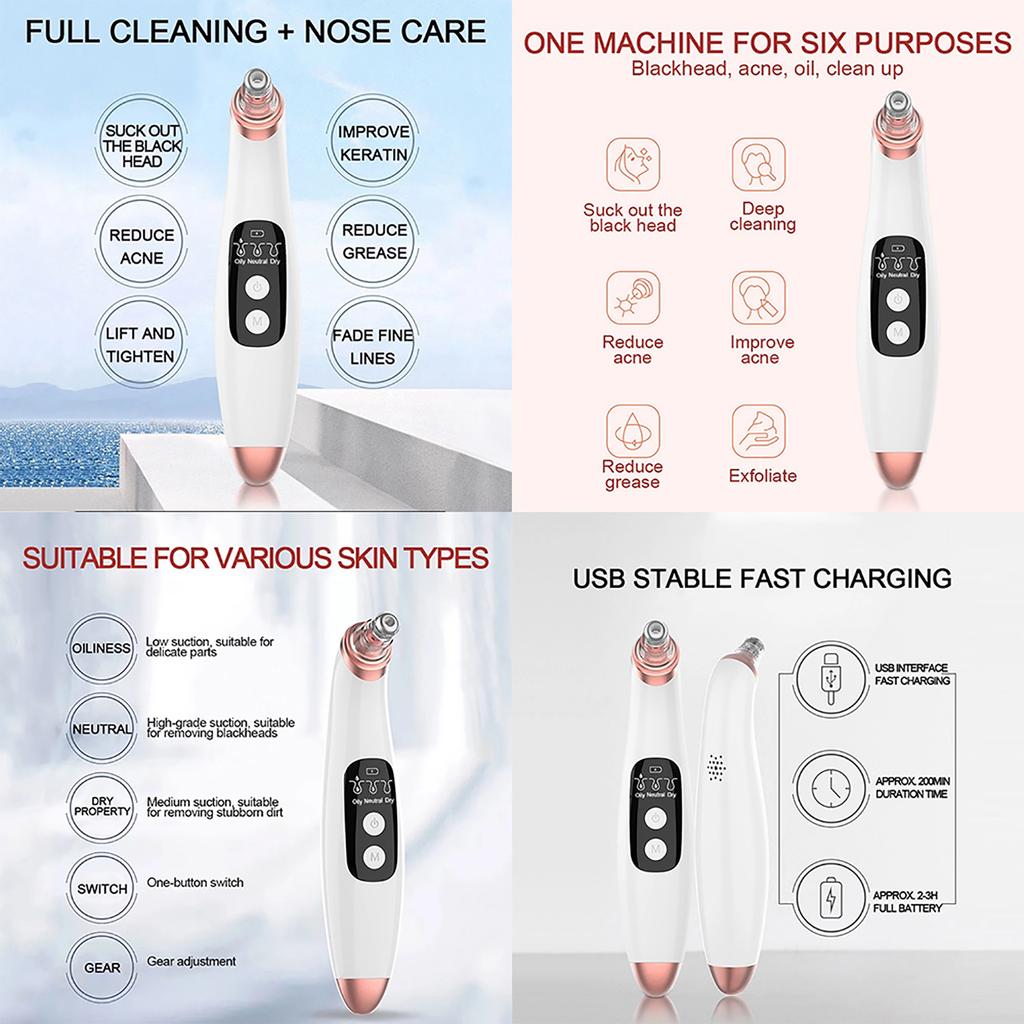 Clean Face Led Screen Buy Facial Skin Clean Kit Led Display Vacuum Face Upgraded Electric ...