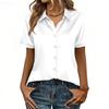 Business Casual Satin Blouse Womens Silk Short Sleeve Button Down Shirts Tops