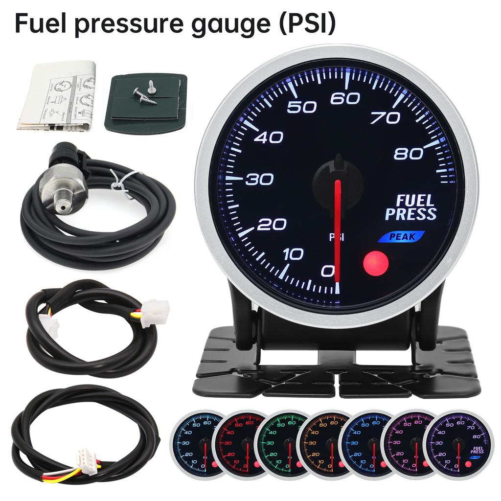 Universal Auto 12V 52mm 8 Color Racing Car Oil Pressure Water Oil Temp EGT Exhaust Temp Turbo Boost Tachometer Gauge Meter