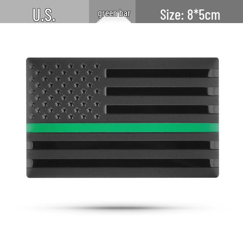 American Flag Car Stickers: Black, Black-Red, Black-Blue USA Map Metal Decal