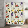 Vibrant Retro Bath Curtain Set Funny Cartoon Print Shower Curtains For Kids Bathroom Decoration In Multiple Colors!
