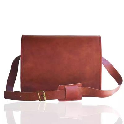 Men's Goat Leather Vintage Laptop Messenger Handmade Briefcase Bag Satchel