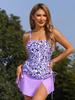 Women's Tummy-Covering Print Tankini Skirt - 2025 Conservative European & American Swimwear