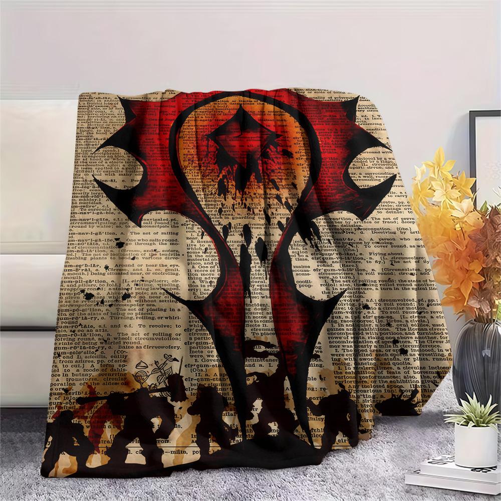 1pz Coperta in Flanella con Stampa Warcraft, Alta qualità Confortevole per Tutte le Stagioni, Decorazione per la Casa, Calore e Comfort, Perfetta per Regali di Natale