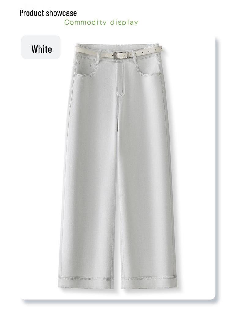 2025 Off-White High-Waisted Slimming Straight-Leg Jeans for Women