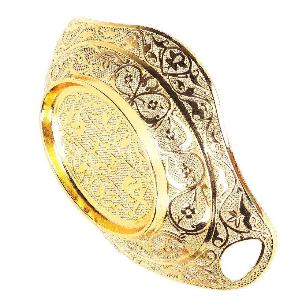 Oval Shape Fruit Tray Gold Decorative Tray Elegant Jewelry Organizer Tray Kitchen Counter