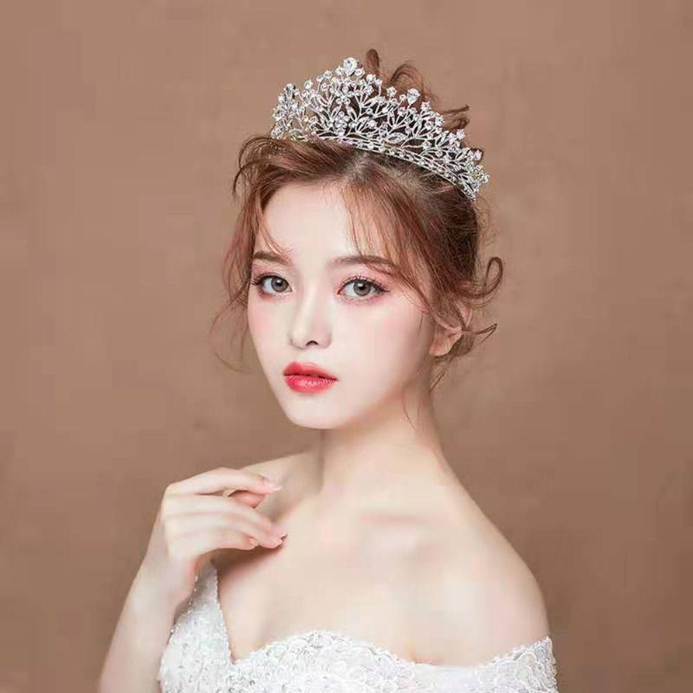 Zinc Zinc Alloy Wedding Crown Rhinestone Hair Jewelry Classic Hair Accessories Princess Tiaras  Wedding