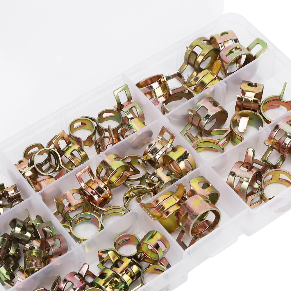 80pcs Galvanized Hose Clamps Spring Clip 615mm Tube Clamp Fastener Assortment Set