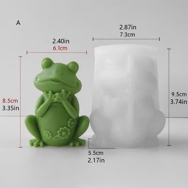3D Frogs Silicone Molds Plasters Molds Cartoon Animal Candle Molds Ornament Epoxy Resin Molds Casting Molds