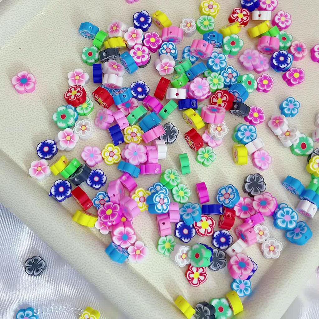 1000pcs/Bag 10mm Flower Shape Clay Spacer Beads Polymer Clay Beads For DIY Jewelry Making Bracelet Necklac… More