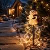 Solar-Weihnachtsdekoration für den Außenbereich, Schneemann-Gartenleuchte mit fließenden Schneeflocken, LED-Wasserfall-Saisonbeleuchtung für Wege, Stern, Wetterfester Hof