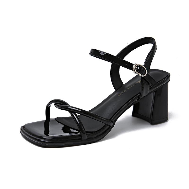 Sandals Women's Summer New Fashion Versatile Gentle Retro Thick Heel Non-slip Word with High Heels Summer