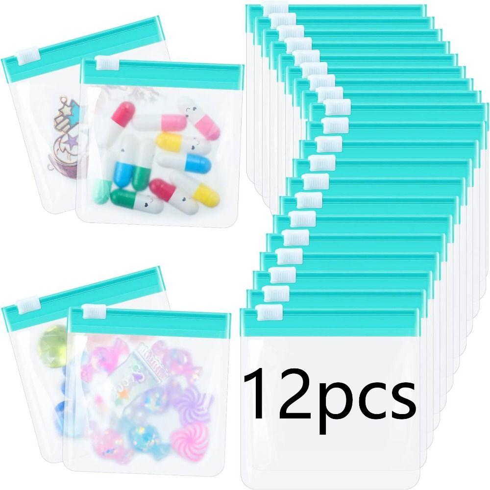 

12pcs/bag Anti-oxidation Self Sealing Bag Multi-purpose Travel Pill Bags for Pill Bracelet Ring зелений