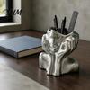 Office Supplies Organizer Abstract Face Vase, Artistic Female Pen Holder, Makeup Brush Holder Modern Decorative Vase Centerpiece for Living Room Table