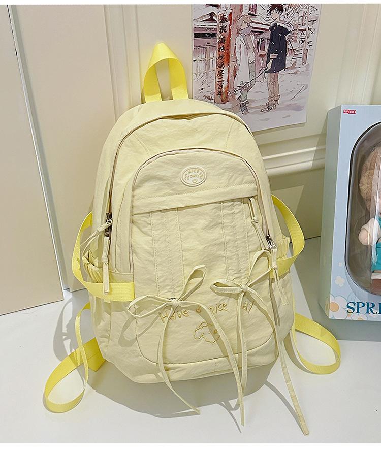 School bag cute sweet bow medium high value Mori fresh travel back
