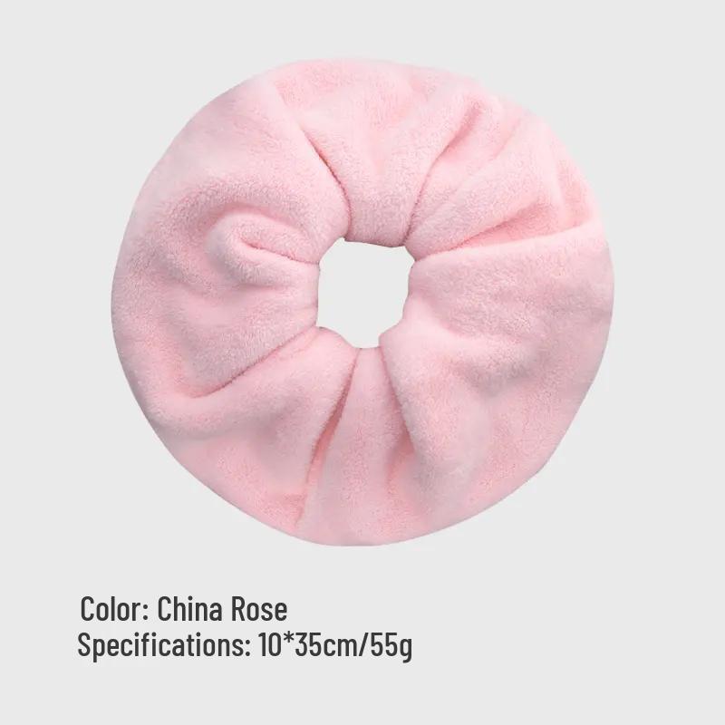 Super Absorbent XL Plush Hair Towel Scrunchie - Gentle, Damage-Free, Dual-Use for Hair & Face Washing