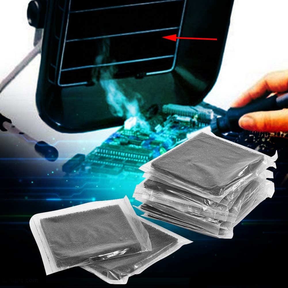 Yosoo 10pcs Activated, Carbon Filter Elicent Carbon Filters 13cm X 13cm for Soldering Filter Sponge Smoke Absorber Fume Extractor