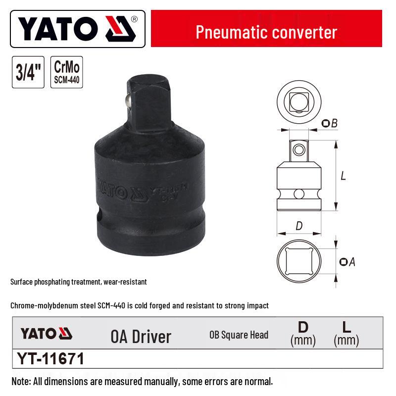 YATO Pneumatic Reducer: Air Gun Joint 3/4" To 1" To 1/2" Adapter