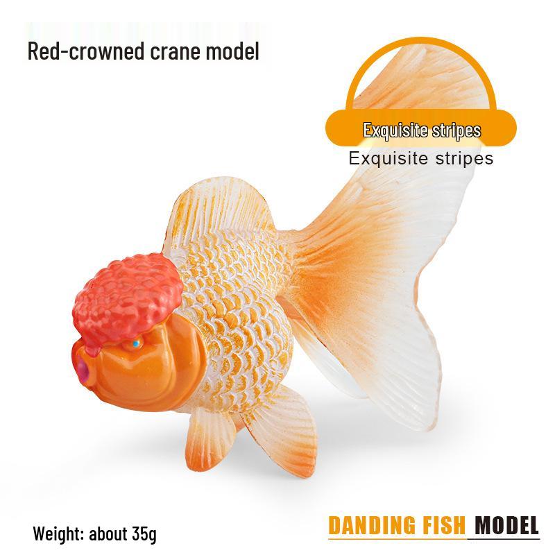Koi Fish & Red-Crowned Crane Educational Ornament - Ocean Animal Decor for Kids