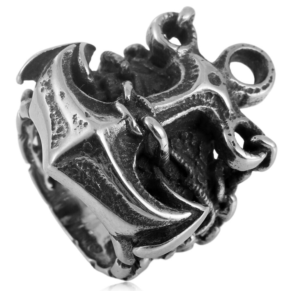2026 Europe and America, Retro Men s Ring, Domineering Steel Ring, Chain Navy Ring. No. 7 серебряный