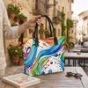 Colorful Watercolor Print Tote Bag Large Capacity Daily Shoulder Handbag for Women