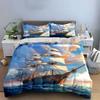 "Ocean Sailing Ship Art Set" Bedding Set with 1 Duvet Cover 2 Pillowcases Single Double King Queen, Gift