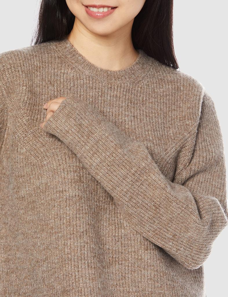 Mira Owen Short Knit Design Ribbed Knit Pullover 09WNT214018 BEG 1 Women's