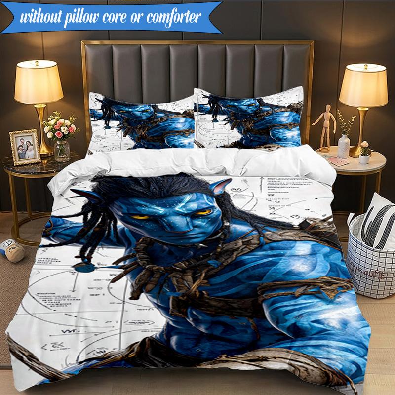 3-teiliges Ava-tar Abenteuer Bettwäsche-Set, Enthält 1 Stück Bettbezug und 2 Stück Kissenbezüge. Perfekt für Schlafzimmer, Wohnheim, Weihnachtsgeschenk für Fans
