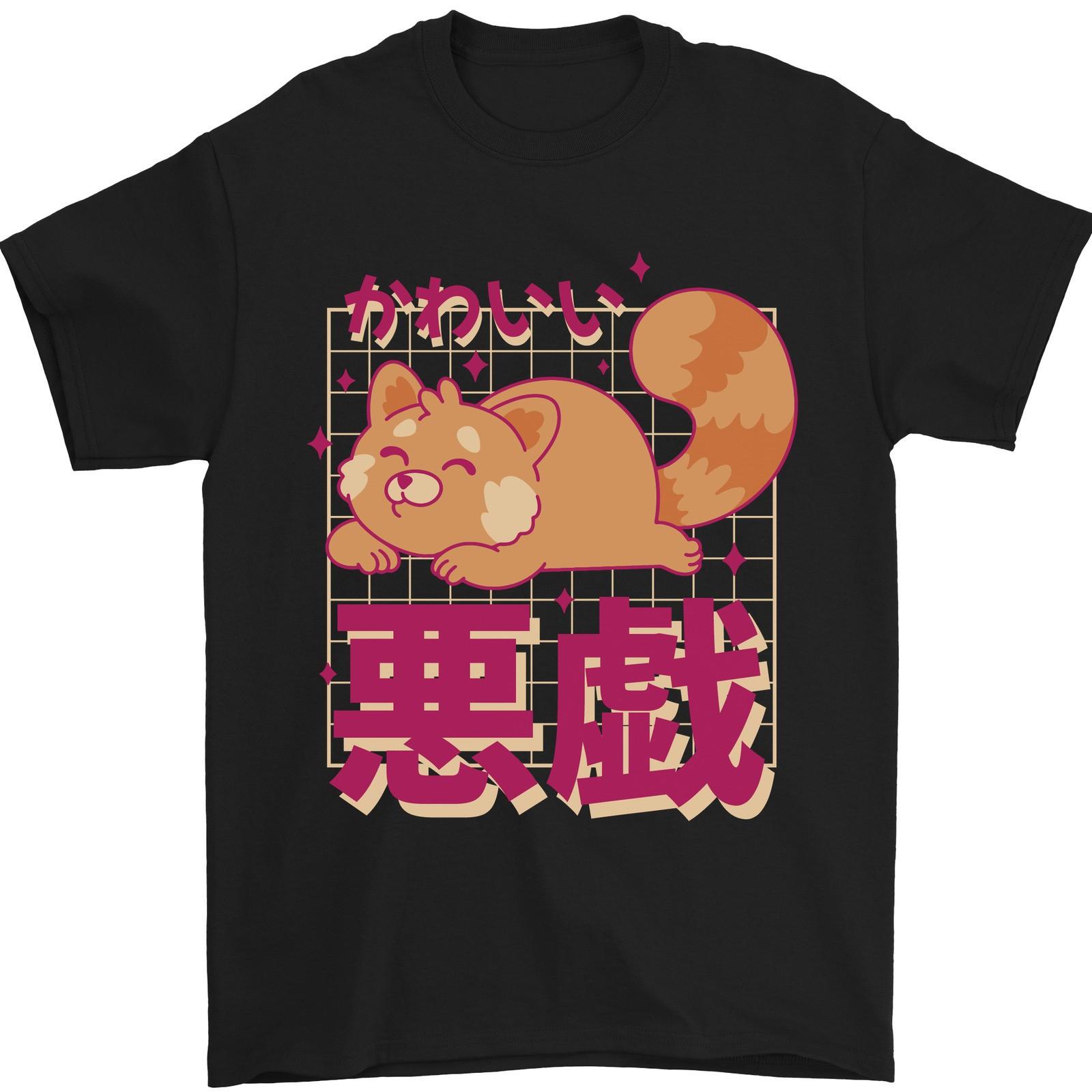 Kawaii Red Panda Japanese Cute Mens T-Shirt 100% Cotton S