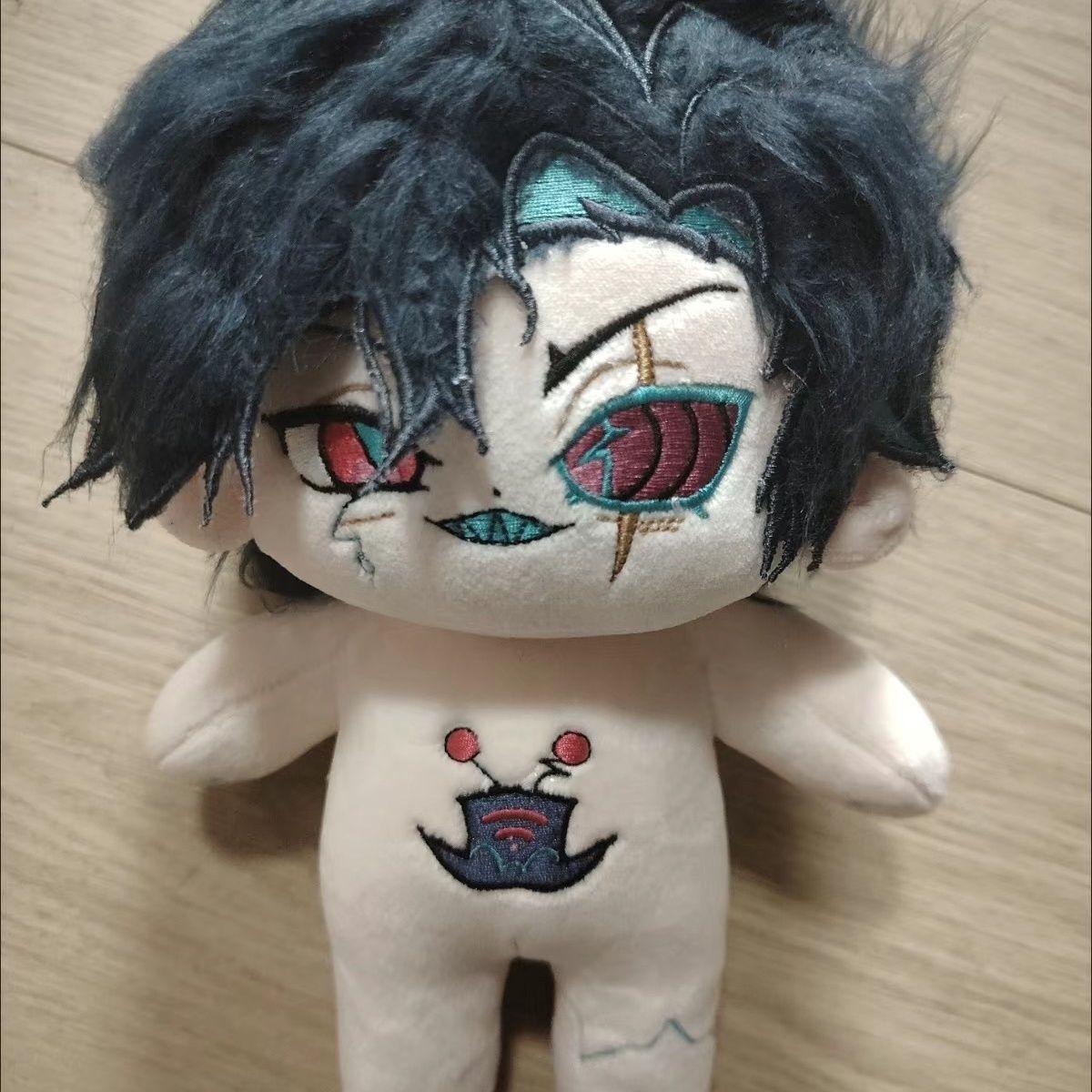 20cm Hazbin Hotel Vox Anime Figuren Schattige Pluche Cosplay Verkleed Katoenen Poppen Speelgoed Voor Kinderen Verjaardag Festival Cadeau Voor Vriend no Skeleton gray