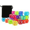 10pcs 14mm Round Corner Game Dice Set with Bag 6-Sided Acrylic Transparent Dices for Tabletop Game Entertainment Party Games TMZ