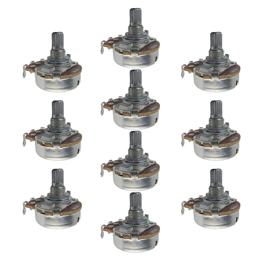 FLEOR 12PCS Full Size 15mm Short Shaft Guitar Potentiometers Pots A250K /B250K /A500K /B500K for ELectric Guitar Bass