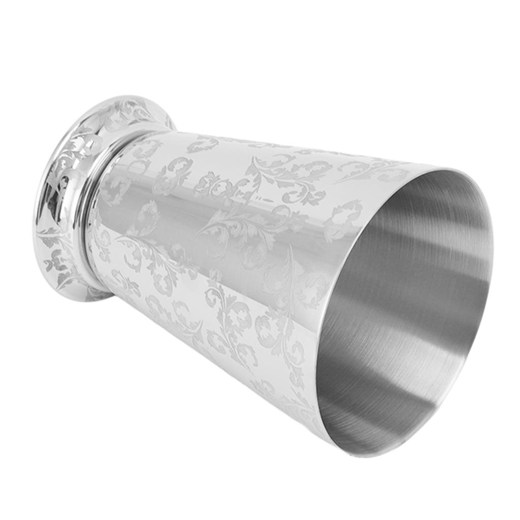 Cocktail Drinking Cup 304 Stainless Steel Silver Finish Moscow Mule Mug for Bars Home Leaf Pattern Carving