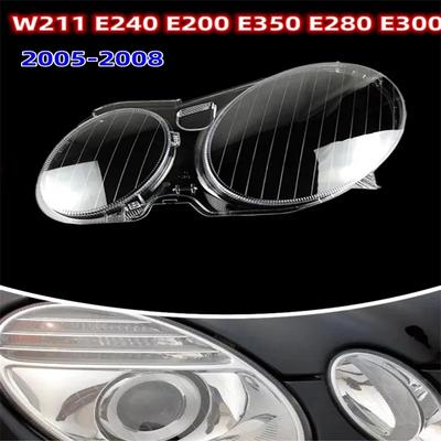 Car Front Glass Headlight Cover Auto Lens Caps Shell Lampshade For Mercedes-Benz E Class W211 E240 E200 E350 E280 E300 2005~2008