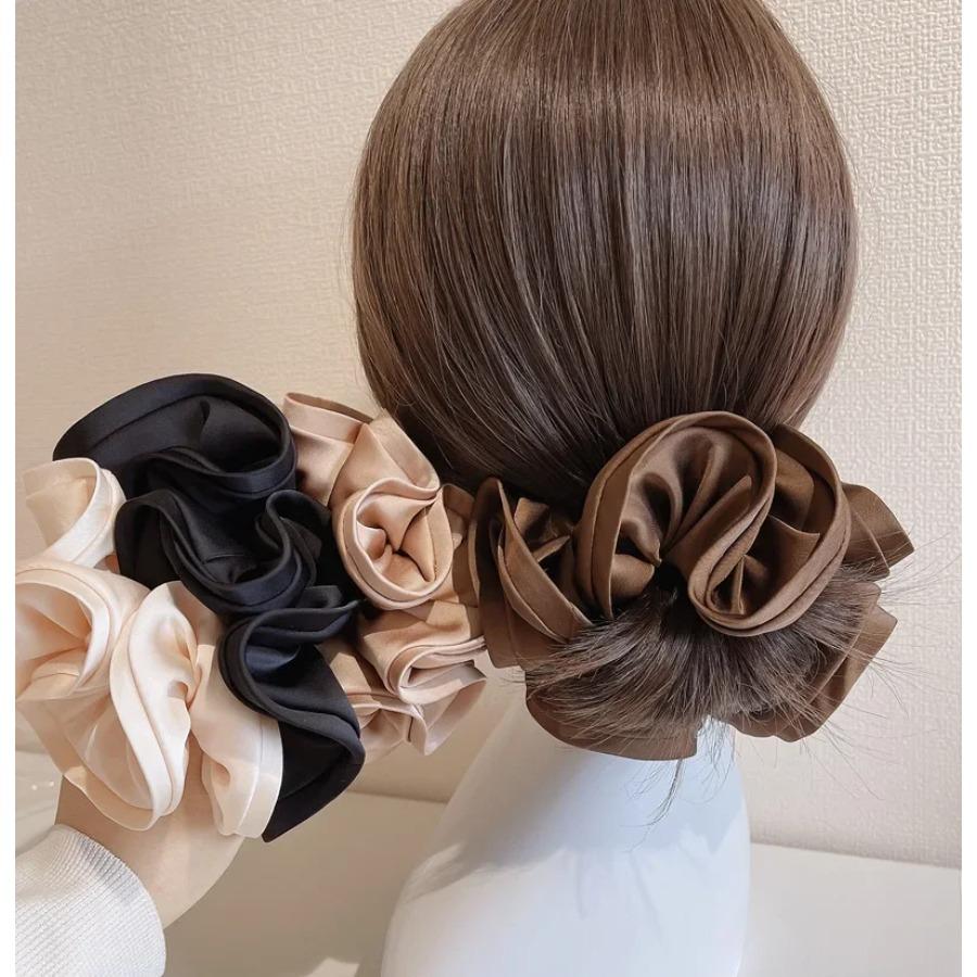 French Design Sense Fungus Hair Tie Ins-Like Satin Hair Tie For Women With Simple Temperament New Style Hair Tie
