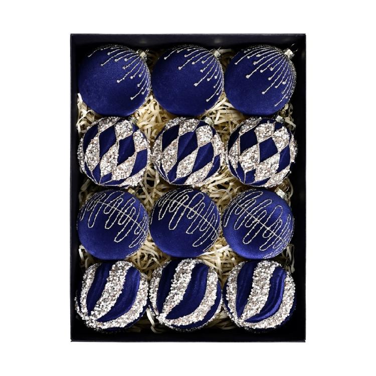 12 Pcs Glittering Christmas Ornament Ball Christmas Ball Decorative Ball for Holiday Wedding Party Decoration